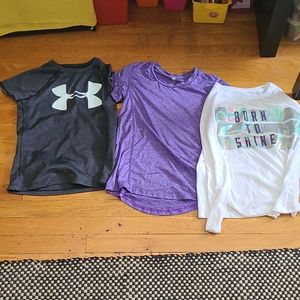 Lot of 3 girls active tees